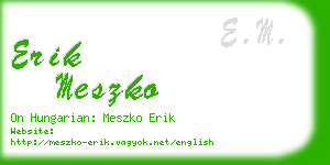 erik meszko business card